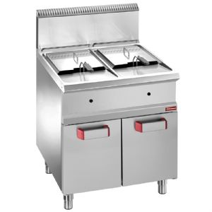 Friteuse professionnelle gaz 2x14 litres sur placard DIAMOND