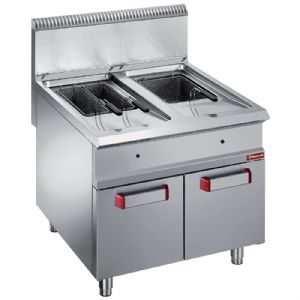 Friteuse professionnelle gaz 2x18 Litres sur placard gamme 900 DIAMOND