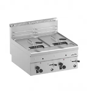 Friteuse professionnelle gaz 2x8 Litres à poser MBM profondeur 600mm GF66