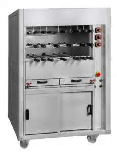 Grill professionnel  gaz triple pour Rodizio 35 broches GRELHACO - RBG 015 746 352