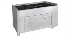 Barbecue en inox au Charbon professionnel 4 grilles fixes GRELHACO 031 601 002