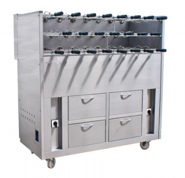 Grill professionnel au Charbon de Bois pour Rodizio 17 broches GRELHACO - RBCV