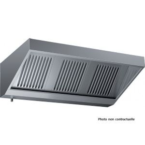 Hotte professionnelle murale sans moteur longueur 2000mm profondeur 700mm
