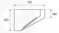 Hotte professionnelle murale sans moteur longueur 2500mm profondeur 900mm VS 925