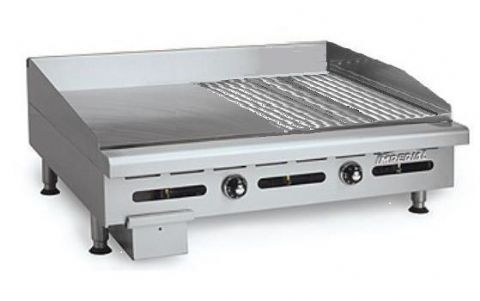 Plancha professionnelle gaz lisse et rainure 2 zones IMPERIAL