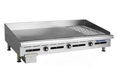 Plancha professionnelle gaz lisse et rainure 3 zones IMPERIAL