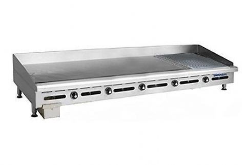 Plancha professionnelle gaz lisse et rainure 5 zones IMPERIAL
