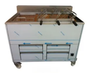 Barbecue en inox au Charbon Industriel professionnel  3 grilles rotatives + 2 grilles fixes IMPORMARTINHO 001.603157