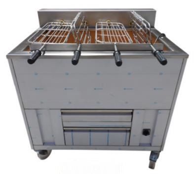 Barbecue en inox au Charbon Industriel professionnel 3 grilles rotatives IMPORMARTINHO 001.603155