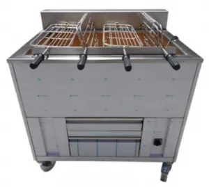 Barbecue en inox au Charbon Industriel professionnel 3 grilles rotatives IMPORMARTINHO 001.603155