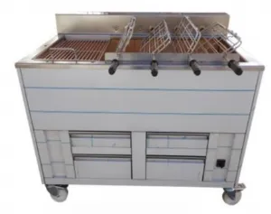 Barbecue en inox au Charbon Industriel professionnel  5 grilles rotatives + 1 grille fixe IMPORMARTINHO 001.603162