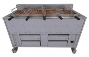 Barbecue en inox au Charbon Industriel professionnel 5 grilles rotatives IMPORMARTINHO 001.603161