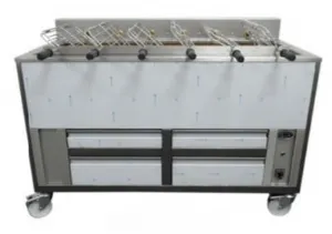 Barbecue en inox au Charbon Industriel professionnel 6 grilles rotatives IMPORMARTINHO 001.603164