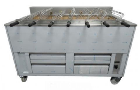 Barbecue en inox au Charbon Industriel professionnel 7 grilles rotatives IMPORMARTINHO