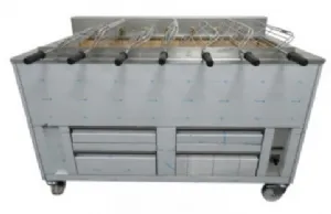 Barbecue en inox au Charbon Industriel professionnel 7 grilles rotatives IMPORMARTINHO 001.603166