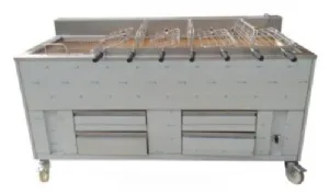 Barbecue en inox au Charbon Industriel professionnel 8 grilles rotatives + 1 grille fixe IMPORMARTINHO 001.603169