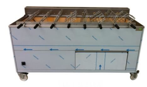 Barbecue en inox au Charbon Industriel professionnel 8 grilles rotatives IMPORMARTINHO