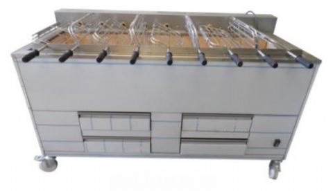 Barbecue en inox au Charbon Industriel professionnel 9 grilles rotatives IMPORMARTINHO
