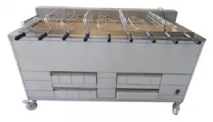 Barbecue en inox au Charbon Industriel professionnel 9 grilles rotatives IMPORMARTINHO 001.603170