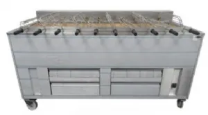 Barbecue en inox au Charbon Industriel professionnel 10 grilles rotatives IMPORMARTINHO 001.603172