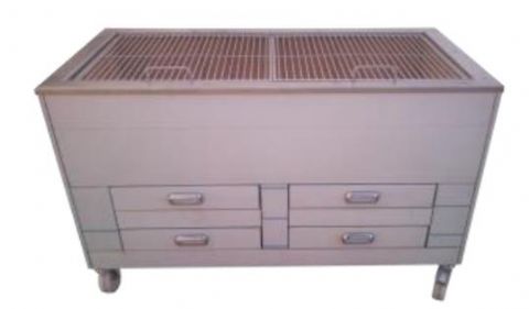 Barbecue en inox au Charbon Industriel professionnel 2 grilles fixes IMPORMARTINHO 001.603153