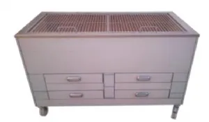 Barbecue en inox au Charbon Industriel professionnel 2 grilles fixes IMPORMARTINHO 001.603152