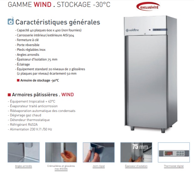 Frigo patisserie négatif Inox 1 porte 600x800mm ISOTECH Gamme WIND — free download