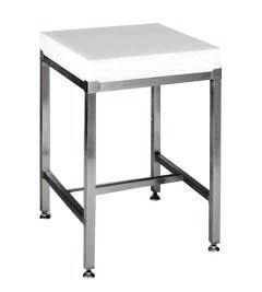 Billot polythylne sur pied inox 600x600mm
