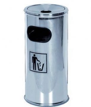 Poubelle avec cendrier inox - REMCO