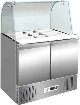 Saladette rfrigre 2 portes avec vitrine