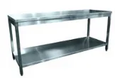 Table inox dmontable centrale avec tagre Largeur 2000mm et Profondeur 600mm
