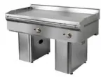 Plancha professionnelle Teppanyaki lectrique 2 zones sur pieds