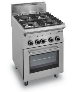 Fourneau 4 feux vifs gaz sur four lectrique MBM profondeur 650mm