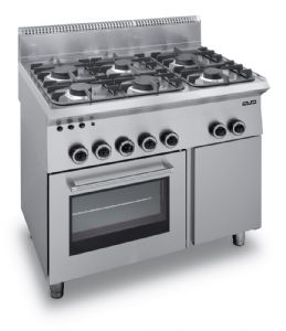 Fourneau 6 feux vifs gaz sur four lectrique MBM profondeur 650mm