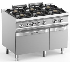 Fourneau 6 feux vifs sur four lectrique + placard ferm MBM - DOMINA PRO 700