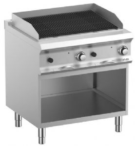 Grill charcoal gaz  pierres volcaniques sur placard ouvert MBM - DOMINA PRO 700