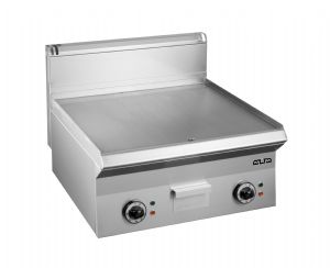 Plancha professionnelle lectrique lisse en acier 2 zones MBM profondeur 650mm