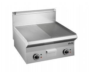 Plancha professionnelle lectrique lisse et rainure en acier 2 zones MBM profondeur 650mm