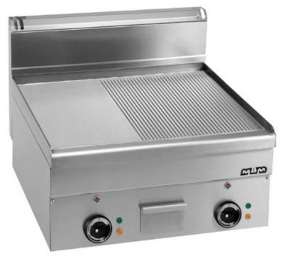 Plancha professionnelle lectrique lisse et rainure 2 zones MBM profondeur 600mm