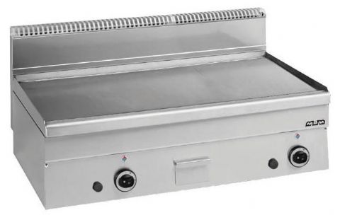 Plancha professionnelle gaz lisse 2 zones large MBM profondeur 600mm
