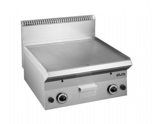 Plancha professionnelle gaz lisse en acier 2 zones MBM profondeur 650mm