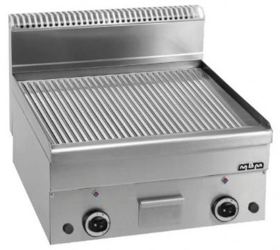 Plancha professionnelle gaz rainure 2 zones MBM profondeur 600mm