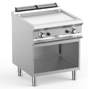 Plancha professionnelle gaz rainure sur placard ouvert MBM - DOMINA PRO 700