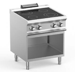 Plaque de cuisson vitrocramique 4 zones sur placard ouvert MBM - DOMINA PRO 700