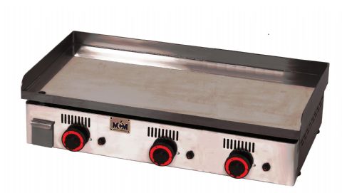 Plancha professionnelle gaz lisse 3 zones MCM