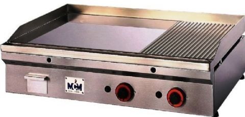 Plancha professionnelle gaz lisse et rainure 2 zones MCM