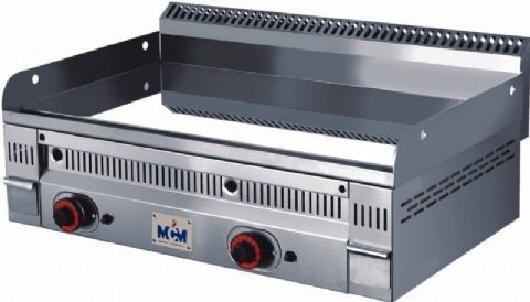 Plancha professionnelle gaz lisse 2 zones MCM