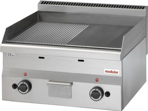 Plancha professionnelle gaz lisse et rainurée 2 zones MODULAR Plancha professionnelle gaz lisse et rainurée 2 zones MODULAR