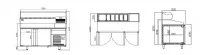 Table r�frig�r�e de pr�paration pizza positif 2 portes compatible 60 Hz INFRICO MP1740-60hz