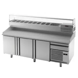 Table r�frig�r�e de pr�paration pizza positif 3 portes compatible 60 Hz INFRICO MP2300-60hz